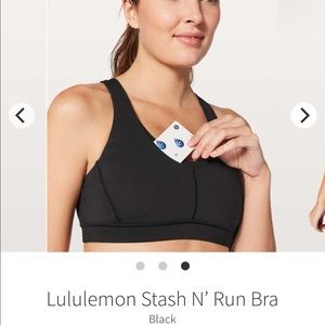 Lululemon Stash N Run Bra Black Size 8